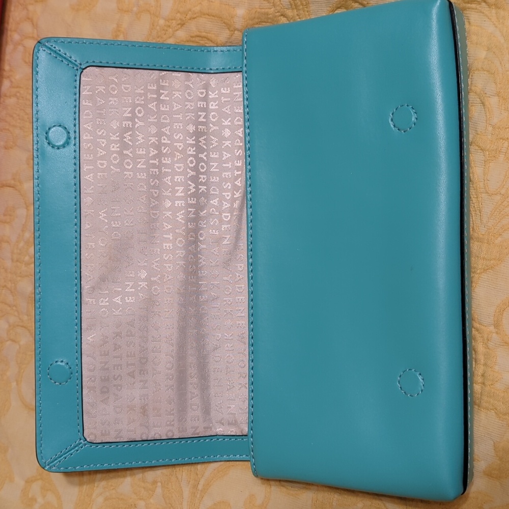 Kate Spade Turquoise Clutch EUC - Picture 6 of 7